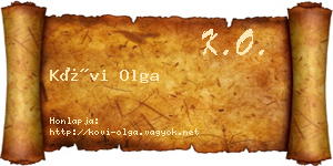 Kövi Olga névjegykártya